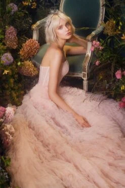 Andrea & Leo A0767 Tiered Long Formal Dress Corset Back Strapless(Blush Tiered Long Wedding Dress Corset Back Strapless) -Dress Promotion Store A0767 andrea and leo blush side gallery