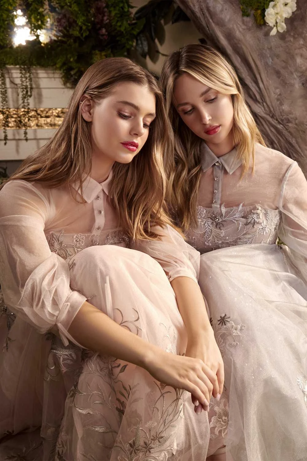 Andrea & Leo A0862 Tea-Length Tulle Embroidered Lace Dress Long Sleeves(Blush Tea Length Prom Dress With Illusion Long Sleeves) 8 Andrea & Leo A0862 Tea-Length Tulle Embroidered Lace Dress Long Sleeves(Blush Tea Length Prom Dress With Illusion Long Sleeves) - Image 6