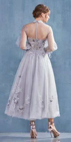 Andrea & Leo A0862 Tea-Length Tulle Embroidered Lace Dress Long Sleeves(Blush Tea Length Prom Dress With Illusion Long Sleeves) 32 Andrea & Leo A0862 Tea-Length Tulle Embroidered Lace Dress Long Sleeves(Blush Tea Length Prom Dress With Illusion Long Sleeves) -Dress Promotion Store A0862 andrea leo moon light blue back