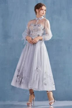Andrea & Leo A0862 Tea-Length Tulle Embroidered Lace Dress Long Sleeves(Blush Tea Length Prom Dress With Illusion Long Sleeves) 30 Andrea & Leo A0862 Tea-Length Tulle Embroidered Lace Dress Long Sleeves(Blush Tea Length Prom Dress With Illusion Long Sleeves) -Dress Promotion Store A0862 andrea leo moon light blue side