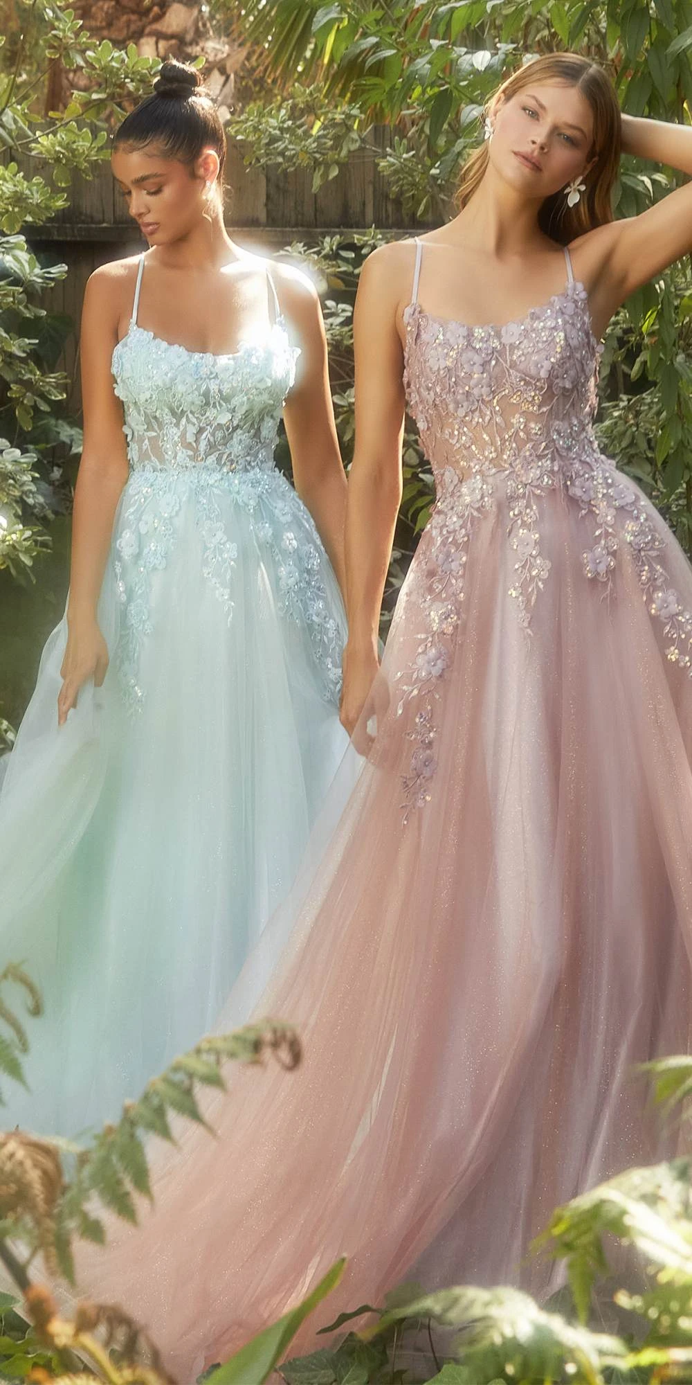 Andrea & Leo A1142 Floor Length Floral Applique A-Line Tulle Gown(Andrea Leo A1142 Floor Length Floral Applique A Line Tulle Gown) 5 Andrea & Leo A1142 Floor Length Floral Applique A-Line Tulle Gown(Andrea Leo A1142 Floor Length Floral Applique A Line Tulle Gown) - Image 3