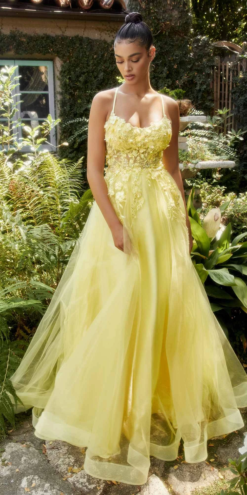 Andrea & Leo A1142 Floor Length Floral Applique A-Line Tulle Gown(Andrea Leo A1142 Floor Length Floral Applique A Line Tulle Gown) 8 Andrea & Leo A1142 Floor Length Floral Applique A-Line Tulle Gown(Andrea Leo A1142 Floor Length Floral Applique A Line Tulle Gown) - Image 6