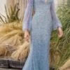 Andrea & Leo A1173 Floor Length Diamond Ombre Long Sleeve Gown(Andrea Leo A1173 Floor Length Diamond Ombre Long Sleeve Gown) -Dress Promotion Store A1173 smoky blue 1
