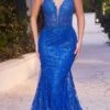 Andrea & Leo A1252 Long Lace Embellished Mermaid Gown(Andrea Leo A1252 Long Lace Embellished Mermaid Gown) -Dress Promotion Store A1252 royal
