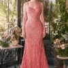 Andrea & Leo A1363 Dress Fitted Beaded Evening Gown(Andrea Leo A1363 Dress Fitted Beaded Evening Gown) -Dress Promotion Store A1363 ANDREA AND LEO CORAL