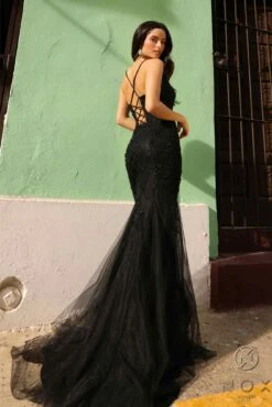 Nox Anabel A1376 Long Fitted Mermaid Gown Open Lace Up Back(Nox Anabel A1376 Long Fitted Mermaid Gown Open Lace Up Back) 15 Nox Anabel A1376 Long Fitted Mermaid Gown Open Lace Up Back(Nox Anabel A1376 Long Fitted Mermaid Gown Open Lace Up Back) -Dress Promotion Store A1376BLACK 1