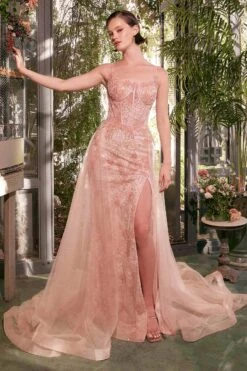 Andrea & Leo A1382 Dress Tulle Daisy Overskirt Gown(Andrea Leo A1382 Dress Tulle Daisy Overskirt Gown)