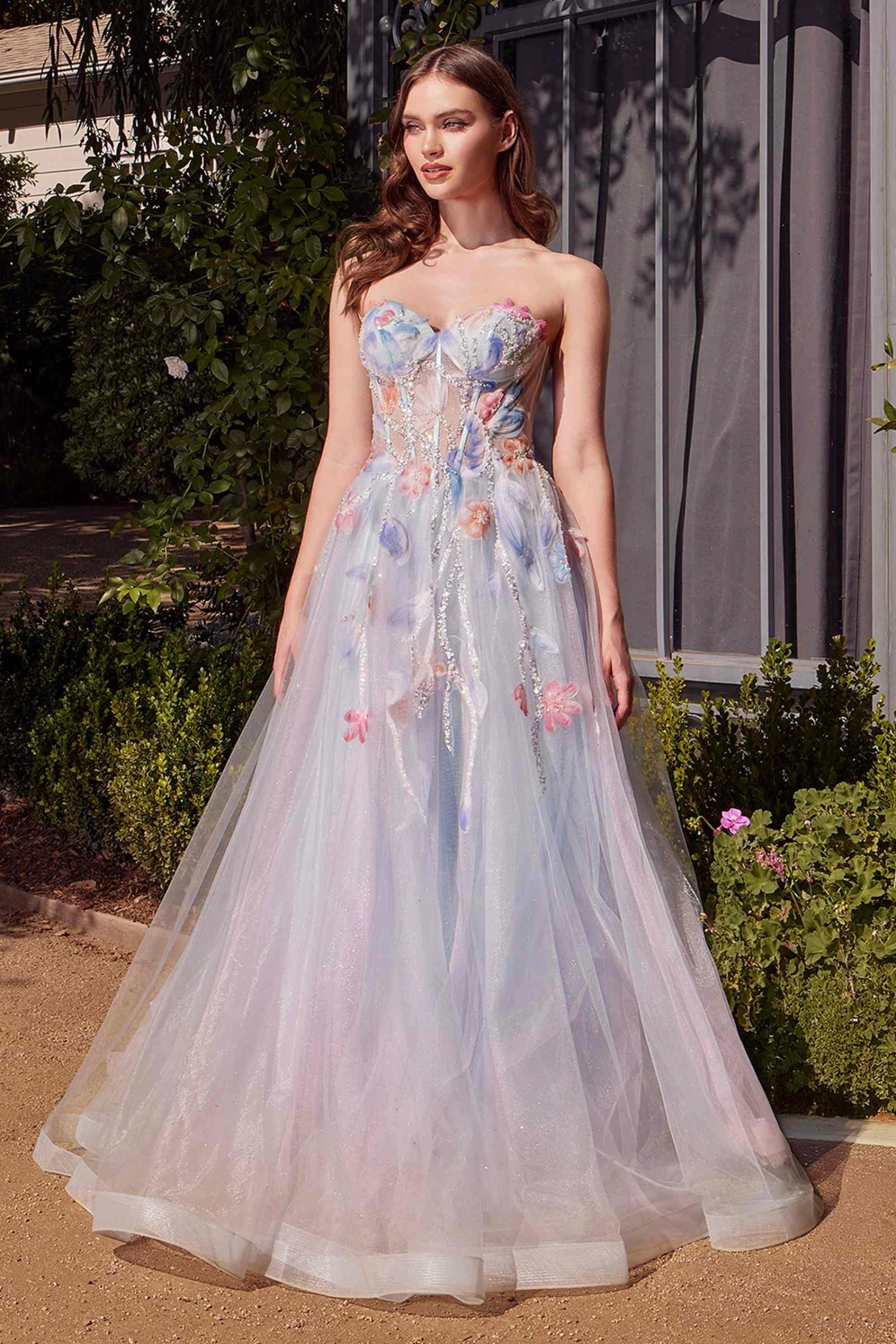Andrea & Leo A1383 Dress Watercolor Floral A-Line Gown(Andrea Leo A1383 Dress Watercolor Floral A Line Gown) 3 Andrea & Leo A1383 Dress Watercolor Floral A-Line Gown(Andrea Leo A1383 Dress Watercolor Floral A Line Gown)