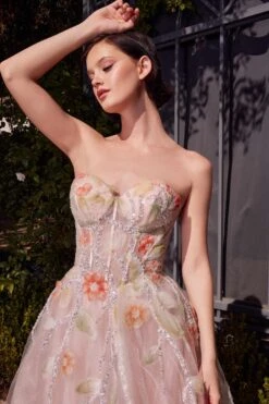 Andrea & Leo A1383 Dress Watercolor Floral A-Line Gown(Andrea Leo A1383 Dress Watercolor Floral A Line Gown) 11 Andrea & Leo A1383 Dress Watercolor Floral A-Line Gown(Andrea Leo A1383 Dress Watercolor Floral A Line Gown) -Dress Promotion Store A1383 ANDREA AND LEO PEACH ZOOM