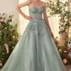 Andrea & Leo A1387 Dress Strapless Embellished Tulle Ball Gown(Andrea Leo A1387 Dress Strapless Embellished Tulle Ball Gown) -Dress Promotion Store A1387 ANDREA AND LEO SAGE