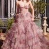 Andrea & Leo A1463 Dress Print Ruffle Corset A-Line Prom Gown(Andrea Leo A1463 Dress Print Ruffle Corset A Line Prom Gown) -Dress Promotion Store A1463 MULTI front