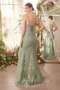 Andrea & Leo A1470 Dress Crystal Neckline Beaded Gown(Andrea Leo A1470 Dress Crystal Neckline Beaded Gown) 10 Andrea & Leo A1470 Dress Crystal Neckline Beaded Gown(Andrea Leo A1470 Dress Crystal Neckline Beaded Gown) -Dress Promotion Store A1470 SAGE back