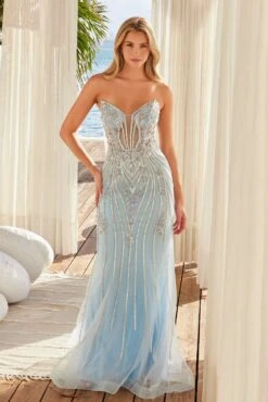 Nox Anabel A1713 Sweetheart Neckline Fully Beaded Strapless Dress(Nox Anabel A1713 Sweetheart Neckline Fully Beaded Strapless Dress) -Dress Promotion Store A1713BLUE 5