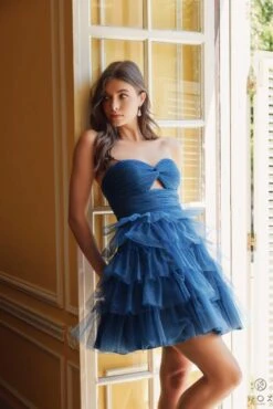 Nox Anabel A827 Short Glittered A-Line Tiered Tulle Dress(Nox Anabel A827 Short Glittered A Line Tiered Tulle Dress) 21 Nox Anabel A827 Short Glittered A-Line Tiered Tulle Dress(Nox Anabel A827 Short Glittered A Line Tiered Tulle Dress) -Dress Promotion Store A827 NAVYBLUE 79