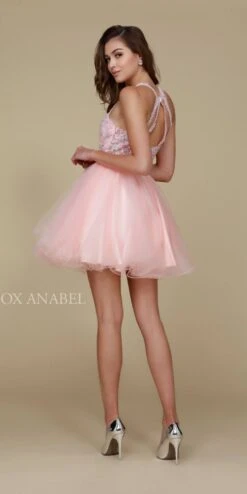 CLEARANCE - Nox Anabel B652 Short Dress Poofy A-Line Tulle Skirt (Size Small)(Clearance Nox Anabel B652 Short Dress Poofy A Line Tulle Skirt Size Small) -Dress Promotion Store B652 nox anabel blush back 9332a7dd ecb9 434e 930b f778edd6816d