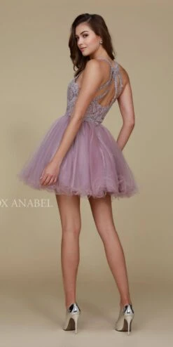 CLEARANCE - Nox Anabel B652 Short Dress Poofy A-Line Tulle Skirt (Size Small)(Clearance Nox Anabel B652 Short Dress Poofy A Line Tulle Skirt Size Small) -Dress Promotion Store B652 nox anabel mauve back faf34888 cd6e 42ba a10a 64e601ab86b8