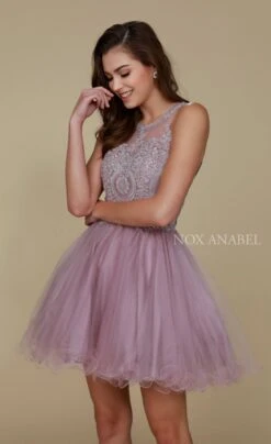 CLEARANCE - Nox Anabel B652 Short Dress Poofy A-Line Tulle Skirt (Size Small)(Clearance Nox Anabel B652 Short Dress Poofy A Line Tulle Skirt Size Small) -Dress Promotion Store B652 nox anabel mauve closeup f6b57696 5c87 4cd5 af33 e90d0ef1fce6