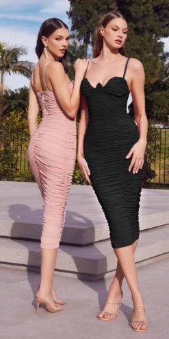 Ladivine BD7027 Bustier Ruched Cocktail Dress(Ladivine Bd7027 Bustier Ruched Cocktail Dress) -Dress Promotion Store BD7027 black nude