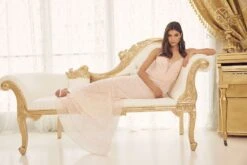 Nox Anabel C1094 Long Mermaid Embellished Gown With V-Neckline(Nox Anabel C1094 Long Mermaid Embellished Gown With V Neckline) -Dress Promotion Store C1094 PINK 3