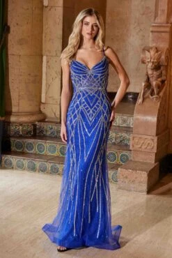Nox Anabel C1607 Dazzling Floor-Length Beaded Tulle Dress Lace-Up Back(Nox Anabel C1607 Dazzling Floor Length Beaded Tulle Dress Lace Up Back) 14 Nox Anabel C1607 Dazzling Floor-Length Beaded Tulle Dress Lace-Up Back(Nox Anabel C1607 Dazzling Floor Length Beaded Tulle Dress Lace Up Back) -Dress Promotion Store C1607ROYALBLUE 2