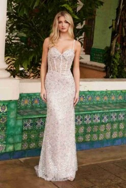 Nox Anabel C1609 Floral Beaded Sweetheart Neckline Gown(Nox Anabel C1609 Floral Beaded Sweetheart Neckline Gown) 17 Nox Anabel C1609 Floral Beaded Sweetheart Neckline Gown(Nox Anabel C1609 Floral Beaded Sweetheart Neckline Gown) -Dress Promotion Store C1609WHITE NUDE 1