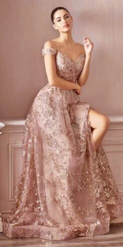 Cinderella Divine CB069 A-Line Glitter Print Dress Off The Shoulder(Floor Length A Line Glitter Print Formal Dress Gold Mocha Off The Shoulder) 13 Cinderella Divine CB069 A-Line Glitter Print Dress Off The Shoulder(Floor Length A Line Glitter Print Formal Dress Gold Mocha Off The Shoulder) -Dress Promotion Store CB069 cinderella divine gold mocha