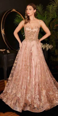 Ladivine CB102 Floor Length Glitter Corset Layered A-Line Ball Gown(Ladivine Cb102 Floor Length Glitter Corset Layered A Line Ball Gown)