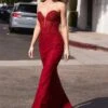 Ladivine CC8885 Strapless Sweetheart Fitted Rhinestone Gown(Ladivine Cc8885 Strapless Sweetheart Fitted Rhinestone Gown) -Dress Promotion Store CC8885 DEEP RED