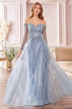 Cinderella Divine CD0172 A-Line Layered Tulle Gown Off The Shoulder Long Sleeve(Cinderella Divine Cd0172 A Line Layered Smokey Blue Tulle Gown Off The Shoulder Long Sleeve) -Dress Promotion Store CD0172 cinderella divine smokey blue full 83b44cd1 3c65 42db 9a8f 10bdb201108f