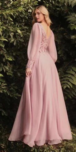 Cinderella Divine CD0183 Puff Long Sleeve Chiffon Formal Gown(Puff Long Sleeve Chiffon Formal Gown By Cinderella Divine Cd0183) 11 Cinderella Divine CD0183 Puff Long Sleeve Chiffon Formal Gown(Puff Long Sleeve Chiffon Formal Gown By Cinderella Divine Cd0183) -Dress Promotion Store CD0183 rosegold 1