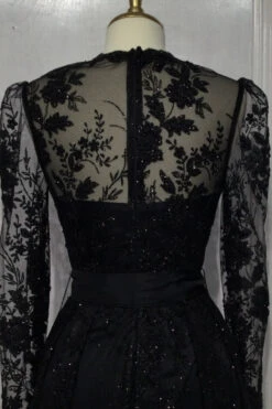 Cinderella Divine CD233 Long Sleeve Embellished Ball Gown(Long Sleeve Embellished Ball Gown By Cinderella Divine Cd233) -Dress Promotion Store CD233 black back