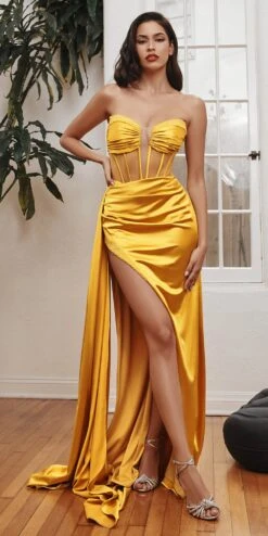 Ladivine CD269 Floor Length Strapless Satin Corset Gown(Ladivine Cd269 Floor Length Strapless Satin Corset Gown) 14 Ladivine CD269 Floor Length Strapless Satin Corset Gown(Ladivine Cd269 Floor Length Strapless Satin Corset Gown) -Dress Promotion Store CD269 marigold 1