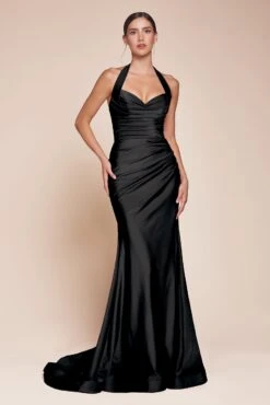 Ladivine CD796 Dress Floor Length Stretch Satin Halter Fitted Gown(Ladivine Cd796 Dress Floor Length Stretch Satin Halter Fitted Gown) 25 Ladivine CD796 Dress Floor Length Stretch Satin Halter Fitted Gown(Ladivine Cd796 Dress Floor Length Stretch Satin Halter Fitted Gown) -Dress Promotion Store CD796 ladivine black