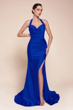Ladivine CD796 Dress Floor Length Stretch Satin Halter Fitted Gown(Ladivine Cd796 Dress Floor Length Stretch Satin Halter Fitted Gown) 22 Ladivine CD796 Dress Floor Length Stretch Satin Halter Fitted Gown(Ladivine Cd796 Dress Floor Length Stretch Satin Halter Fitted Gown) -Dress Promotion Store CD796 ladivine royal blue