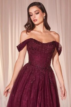 Ladivine CD799 Long Off The Shoulder A-Line Ball Gown(Ladivine Cd799 Long Off The Shoulder A Line Ball Gown) -Dress Promotion Store CD799 PLUM 60dc224f 1088 42d1 b7d5 969b50f2176a