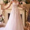 Ladivine CDS498W Lace Appliqued A-Line Tulle Wedding Dress(Ladivine Cds498w Lace Appliqued A Line Tulle Wedding Dress) -Dress Promotion Store CDS498W