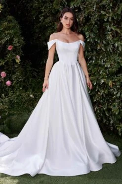 Ladivine CDS513W Dress Off The Shoulder Soft Satin Bridal Ball Gown(Ladivine Cds513w Dress Off The Shoulder Soft Satin Bridal Ball Gown) -Dress Promotion Store CDS513W OFF WHITE 3