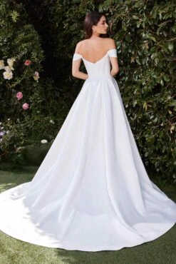 Ladivine CDS513W Dress Off The Shoulder Soft Satin Bridal Ball Gown(Ladivine Cds513w Dress Off The Shoulder Soft Satin Bridal Ball Gown) -Dress Promotion Store CDS513W OFF WHITE BACK