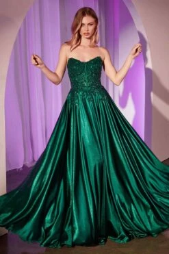 Ladivine CDS525 Dress Off The Shoulder Lace & Satin A-Line Prom Gown(Ladivine Cds525 Dress Off The Shoulder Lace Satin A Line Prom Gown)