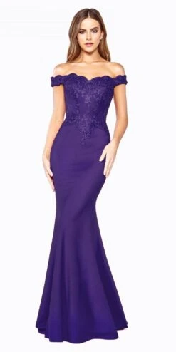 Cinderella Divine CF158 Off Shoulder Floor Length Evening Gown Applique Bodice(Cinderella Divine Cf158 Eggplant Off Shoulder Floor Length Evening Gown Applique Bodice) -Dress Promotion Store CF158 cinderella divine dark purple 704279e7 7712 426a a3e5 73c90fd39b91