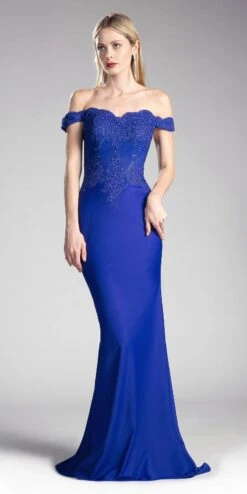 Cinderella Divine CF158 Off Shoulder Floor Length Evening Gown Applique Bodice(Cinderella Divine Cf158 Eggplant Off Shoulder Floor Length Evening Gown Applique Bodice) -Dress Promotion Store CF158 cinderella divine royal blue 6635f916 6fed 4cd2 9881 41a9333f0eec