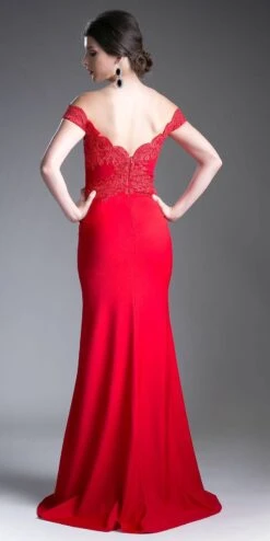 Cinderella Divine CF158 Off Shoulder Floor Length Evening Gown Applique Bodice(Cinderella Divine Cf158 Eggplant Off Shoulder Floor Length Evening Gown Applique Bodice) -Dress Promotion Store CF158 cinderella dress red back 0944fa80 3497 44d4 9fd5 9921afe8e6a9