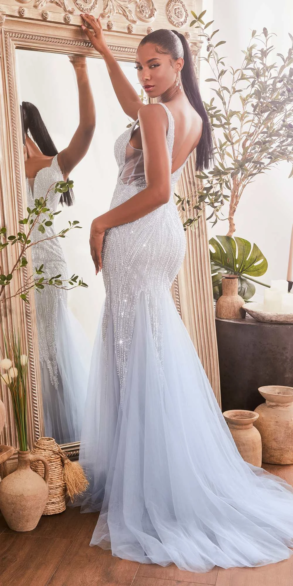 Ladivine CR874 Long Fully Beaded Fitted Mermaid Gown(Ladivine Cr874 Long Fully Beaded Fitted Mermaid Gown) 4 Ladivine CR874 Long Fully Beaded Fitted Mermaid Gown(Ladivine Cr874 Long Fully Beaded Fitted Mermaid Gown) - Image 2