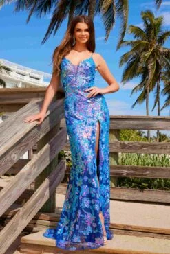Nox Anabel D1574 Radiant Full Sequin Long Dress With Semi Train(Nox Anabel D1574 Radiant Full Sequin Long Dress With Semi Train) -Dress Promotion Store D1574ROYAL SILVER 5