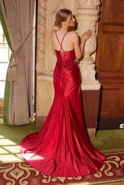 Nox Anabel E1488 Luxurious Shiny Satin Material A Sweetheart Neckline & Slit(Nox Anabel E1488 Luxurious Shiny Satin Material A Sweetheart Neckline Slit) -Dress Promotion Store E1488DARKRED 6