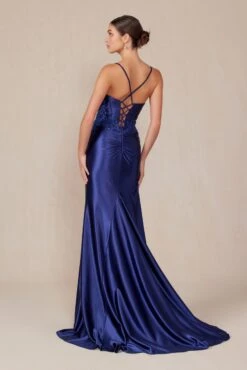 Nox Anabel E1488 Luxurious Shiny Satin Material A Sweetheart Neckline & Slit(Nox Anabel E1488 Luxurious Shiny Satin Material A Sweetheart Neckline Slit) -Dress Promotion Store E1488NAVYBLUE 11