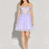 Eureka EK133 Short Off The Shoulder A-Line Tulle Dress(Eureka Ek133 Short Off The Shoulder A Line Tulle Dress) -Dress Promotion Store EK133 eureka fashion lilac