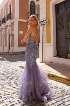 Nox Anabel G1368 Long Sleeveless Layered Tulle Mermaid Gown(Nox Anabel G1368 Long Sleeveless Layered Tulle Mermaid Gown) -Dress Promotion Store G1368LAPISBLUE 2