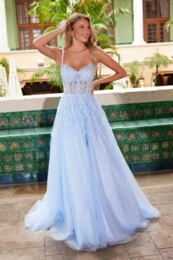 Nox Anabel H1682 A-Line Sweetheart Neckline Dress With Floral Applique(Nox Anabel H1682 A Line Sweetheart Neckline Dress With Floral Applique) -Dress Promotion Store H1682BLUE 3