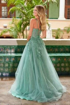 Nox Anabel H1682 A-Line Sweetheart Neckline Dress With Floral Applique(Nox Anabel H1682 A Line Sweetheart Neckline Dress With Floral Applique) -Dress Promotion Store H1682SAGEGREEN 11